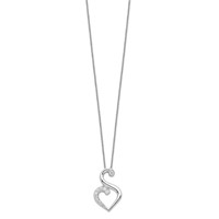 Sentimental Expressions Sterling Silver Rhodium-plated CZ Journey of Friendship Necklace, 18" view 2