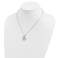 Sentimental Expressions Sterling Silver Rhodium-plated CZ Journey of Friendship Necklace, 18" view 5