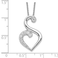 Sentimental Expressions Sterling Silver Rhodium-plated CZ Journey of Friendship Necklace, 18" view 3