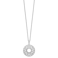 Sentimental Expressions Sterling Silver Rhodium-plated Polished Family Heart Strings Necklace, 18" view 2