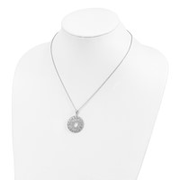 Sentimental Expressions Sterling Silver Rhodium-plated Polished Family Heart Strings Necklace, 18" view 5
