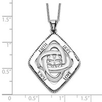 Sentimental Expressions Sterling Silver Rhodium-plated Antiqued Family Blessings Necklace, 18" view 3