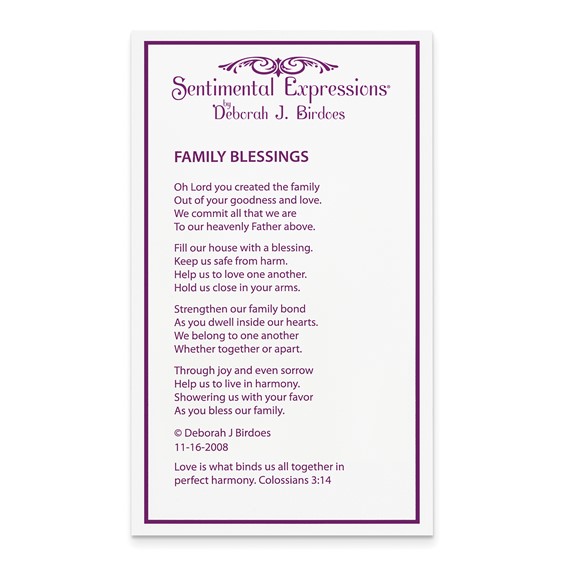 Sentimental Expressions Sterling Silver Rhodium-plated Antiqued Family Blessings 18in Necklace