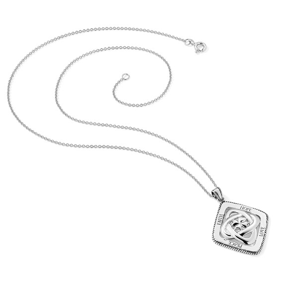 Sentimental Expressions Sterling Silver Rhodium-plated Antiqued Family Blessings 18in Necklace