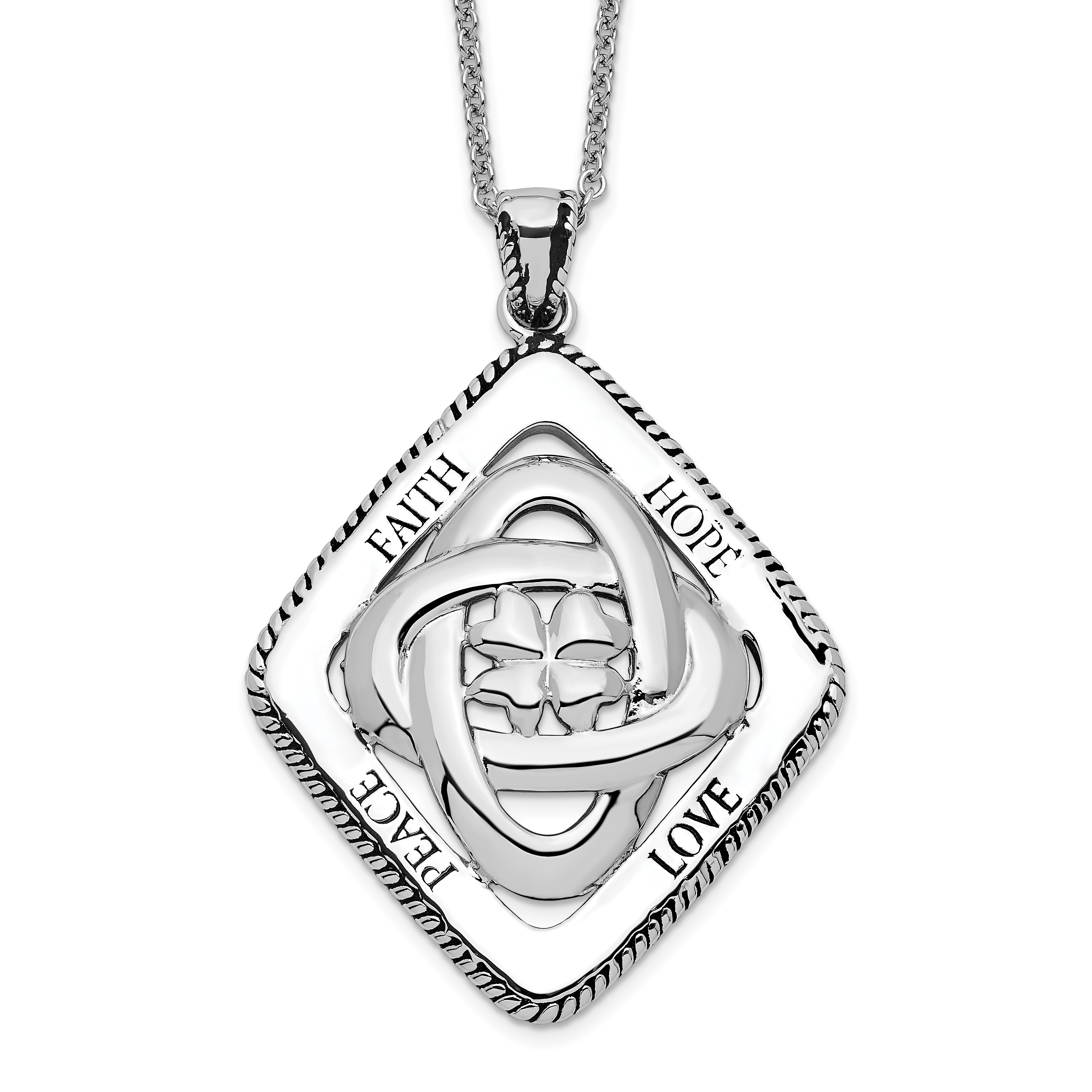 【Sentiments】NO.242 NECKLACE Sentimental Expressions Silver Antiqued Family Blessings