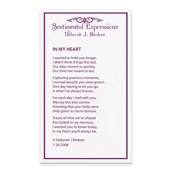 Sentimental Expressions Sterling Silver Rhodium-plated CZ In My Heart Double Hear 18 inch Necklace with Poem Card