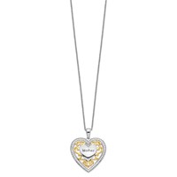 Sentimental Expressions Sterling Silver Gold-plated Mother Heart Necklace, 18" view 2