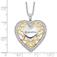 Sentimental Expressions Sterling Silver Gold-plated Grandma Heart Necklace, 18" view 3