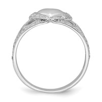 Sentimental Expressions Sterling Silver Rhodium-plated CZ Polished Pure Heart Ring view 2