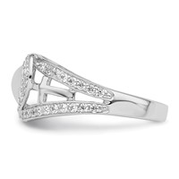 Sentimental Expressions Sterling Silver Rhodium-plated CZ Polished Pure Heart Ring view 3
