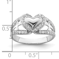 Sentimental Expressions Sterling Silver Rhodium-plated CZ Polished Pure Heart Ring view 5