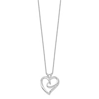 Sentimental Expressions Sterling Silver Rhodium-plated the Hugging Heart Necklace, 18" view 2