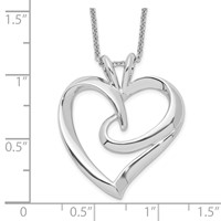 Sentimental Expressions Sterling Silver Rhodium-plated the Hugging Heart Necklace, 18" view 3