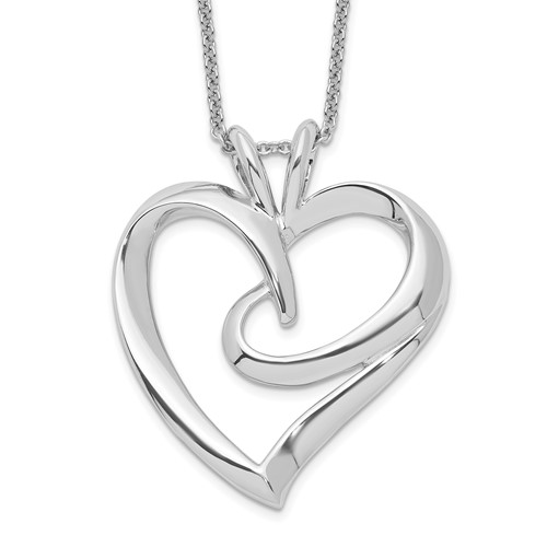 Sentimental Expressions Sterling Silver Rhodium-plated the Hugging Heart Necklace, 18"