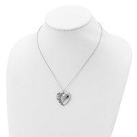 Sentimental Expressions Sterling Silver Rhodium-plated Antiqued Bless Your Heart Necklace, 18" view 5