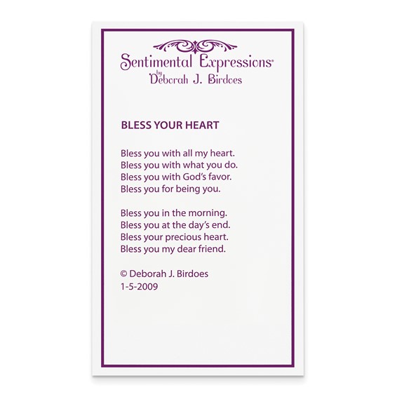 Sentimental Expressions Sterling Silver Rhodium-plated Antiqued Bless Your Heart 18in Necklace