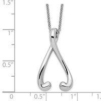 Sentimental Expressions Sterling Silver Rhodium-plated Polished I Wish You the Best Necklace, 18" view 3