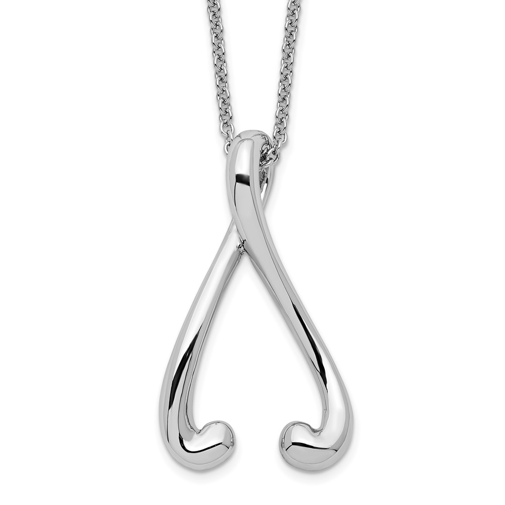 Sterling Silver Polished I Wish You the Best 18in Necklace