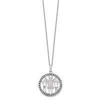 Sentimental Expressions Sterling Silver Rhodium-plated Antiqued Knitted Together by Love Necklace, 18" view 2