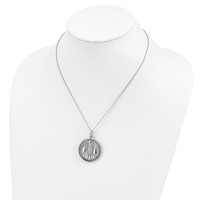 Sentimental Expressions Sterling Silver Rhodium-plated Antiqued Knitted Together by Love Necklace, 18" view 5