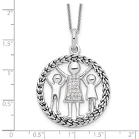 Sentimental Expressions Sterling Silver Rhodium-plated Antiqued Knitted Together by Love Necklace, 18" view 3