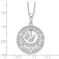 Sentimental Expressions Sterling Silver Rhodium-plated Antiqued Children Necklace, 18" view 3