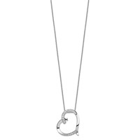 Sentimental Expressions Sterling Silver Rhodium-plated Antiqued CZ Love You Mom Necklace, 18" view 2