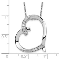 Sentimental Expressions Sterling Silver Rhodium-plated Antiqued CZ Love You Mom Necklace, 18" view 4