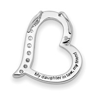 Sentimental Expressions Sterling Silver Rhodium-plated Antiqued CZ Daughter-In-Law 18in Necklace view 3