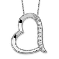 Sentimental Expressions Sterling Silver Rhodium-plated Antiqued CZ Daughter-In-Law 18in Necklace view 1