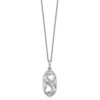 Sentimental Expressions Sterling Silver Rhodium-plated CZ Best Friends Forever Necklace - 18in view 2