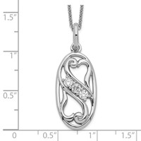 Sentimental Expressions Sterling Silver Rhodium-plated CZ Best Friends Forever Necklace - 18in view 3