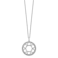 Sentimental Expressions Sterling Silver Rhodium-plated CZ Fullness of Blessings Necklace, 18" view 2