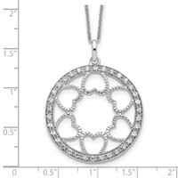 Sentimental Expressions Sterling Silver Rhodium-plated CZ Fullness of Blessings Necklace, 18" view 3