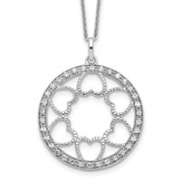 Sentimental Expressions Sterling Silver Rhodium-plated CZ Fullness of Blessings Necklace, 18" view 1