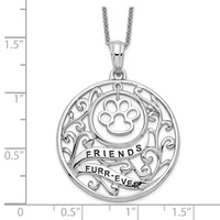 Sentimental Expressions Sterling Silver Rhodium-plated Antiqued Animal Friends-Dog Necklace, 18" view 3