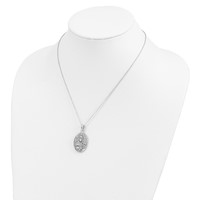 Sentimental Expressions Sterling Silver Rhodium-plated Antiqued Animal Friends-Cat Necklace, 18" view 5