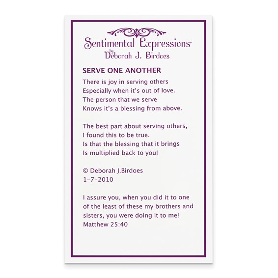 Sentimental Expressions Sterling Silver Rhodium-plated Antiqued Serve One Another 18in Necklace