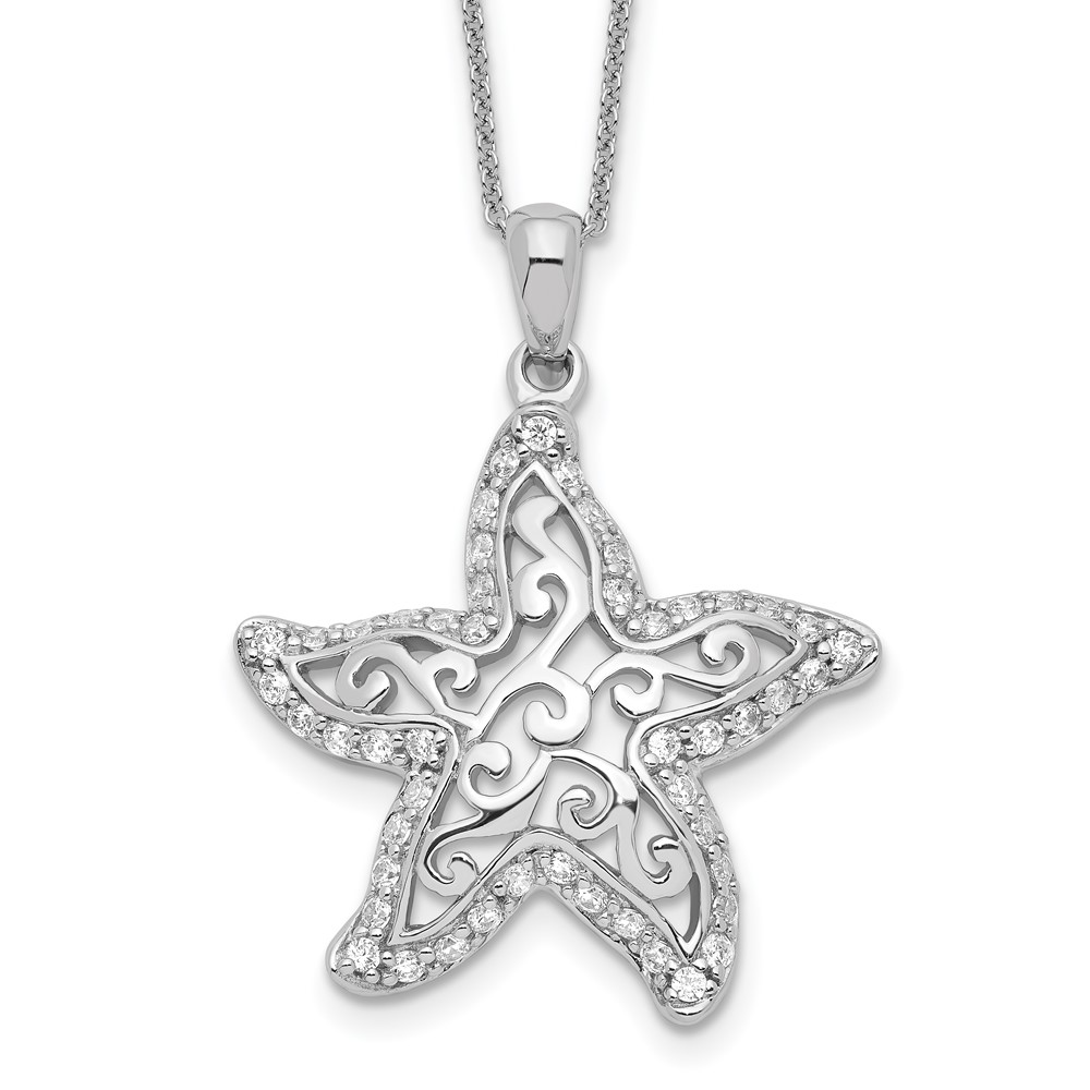 Sterling Silver CZ Make A Difference 18in Necklace