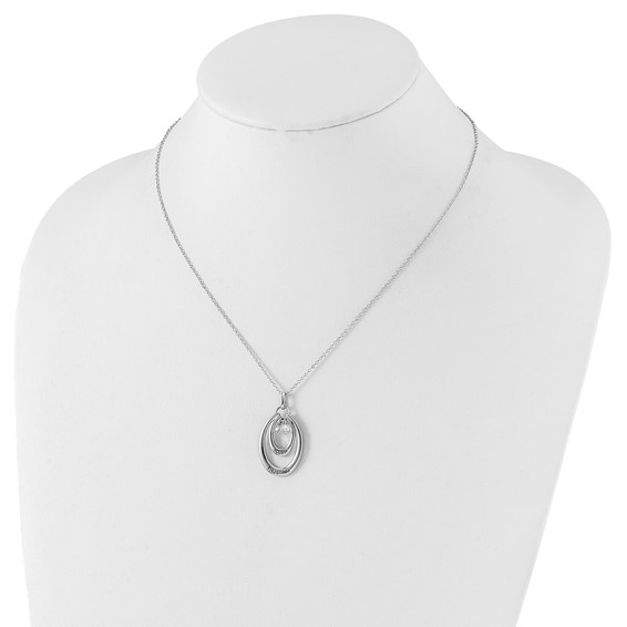 Sentimental Expressions Sterling Silver Polished & Antiqued CZ Keep Trusting Necklace