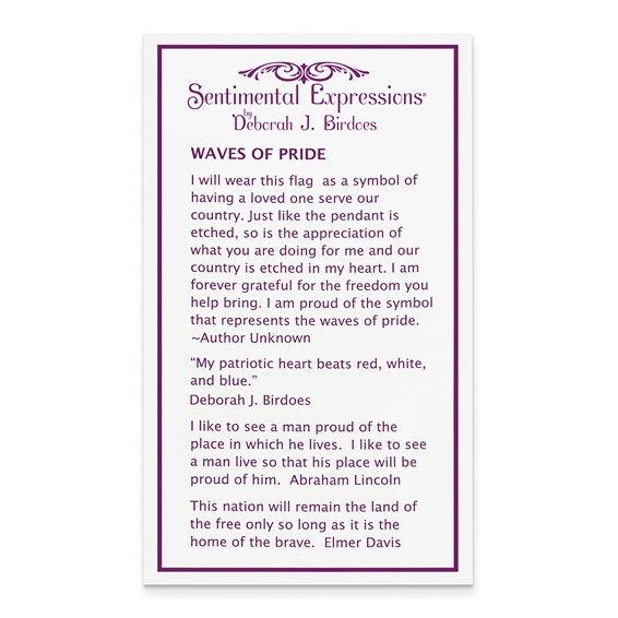 Sentimental Expressions Sterling Silver Rhodium-plated Waves Of Pride 22in Rubber Cord with 2in ext Necklace