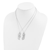 Sentimental Expressions Sterling Silver Rhodium-plated Antiqued Military Dog Tag for Two Necklaces, 18" view 5
