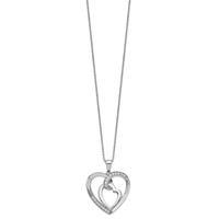 Sentimental Expressions Sterling Silver Rhodium-plated Innerconnected CZ My Heart to Yours Necklace with Poem Card - 18in view 2
