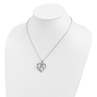 Sentimental Expressions Sterling Silver Rhodium-plated Innerconnected CZ My Heart to Yours Necklace with Poem Card - 18in view 5
