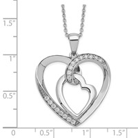 Sentimental Expressions Sterling Silver Rhodium-plated Innerconnected CZ My Heart to Yours Necklace with Poem Card - 18in view 3