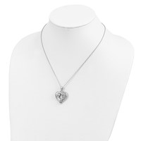 Sentimental Expressions Sterling Silver Rhodium-plated Close to My Heart Necklace, 18" view 5
