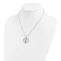 Sentimental Expressions Sterling Silver Rhodium-plated CZ Hearts Joined Together Necklace with Poem Card, 18" view 5