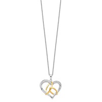 Sentimental Expressions Sterling Silver Gold-plated CZ to Have and to Hold 18in Necklace view 2
