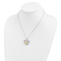 Sentimental Expressions Sterling Silver Gold-plated CZ to Have and to Hold 18in Necklace view 5