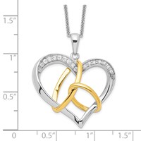 Sentimental Expressions Sterling Silver Gold-plated CZ to Have and to Hold 18in Necklace view 3